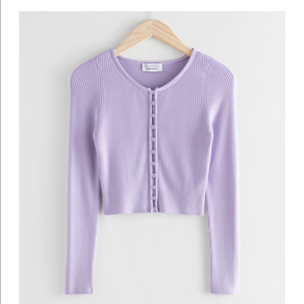 Ribbed Cropped Cardigan Top